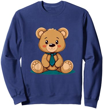 Junger Teddy mit cooler Krawatte für Bären Jungen und Mädchen Sweatshirt - Sweatshirt | Navy
