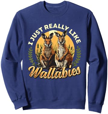 I Just Really Like Wallabies Wallaby Lover Wallaby Kangaroo Sweatshirt - Sweatshirt | Navy