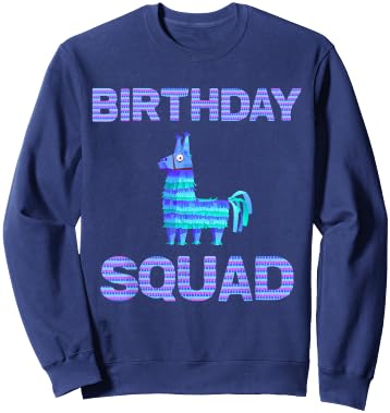 Birthday Squad - Squad Birthday Llama Piñata Shirt Sweatshirt - Sweatshirt | Navy