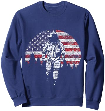 US Astronaut Out Of Space - America USA Flag 4th Of July Sweatshirt - Sweatshirt | Navy