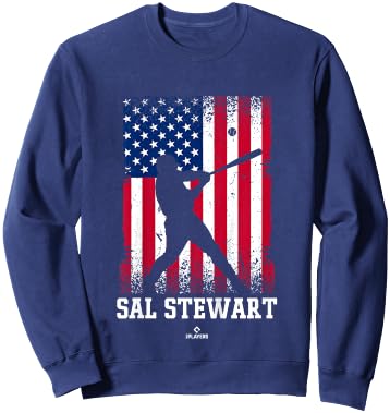 American Flag Swing Sal Stewart Prospect Baseball Fan Gear Sweatshirt - Sweatshirt | Navy