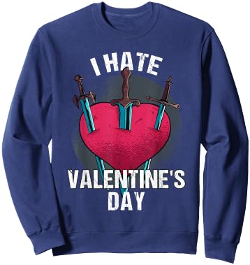 Bitterer Anti Herztag Hater I Hate Valentine's Day 14 February Sweatshirt - Sweatshirt | Navy