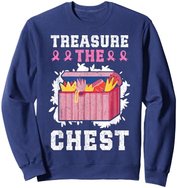 Treasure The Chest Breast Cancer Sweatshirt - Sweatshirt | Navy