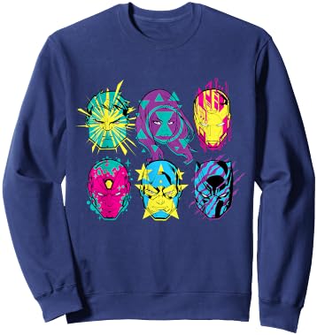 Marvel Avengers Assemble 80s Comic Super Heroes Sweatshirt - Sweatshirt | Navy