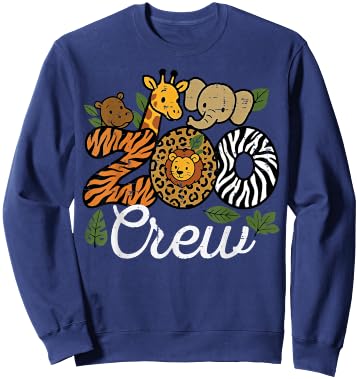 Zoo Crew Animals Safari Wildlife Matching Kids Men Women Sweatshirt - Sweatshirt | Navy