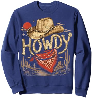 Western Cowboy Birthday Party Howdy Sweatshirt - Sweatshirt | Navy