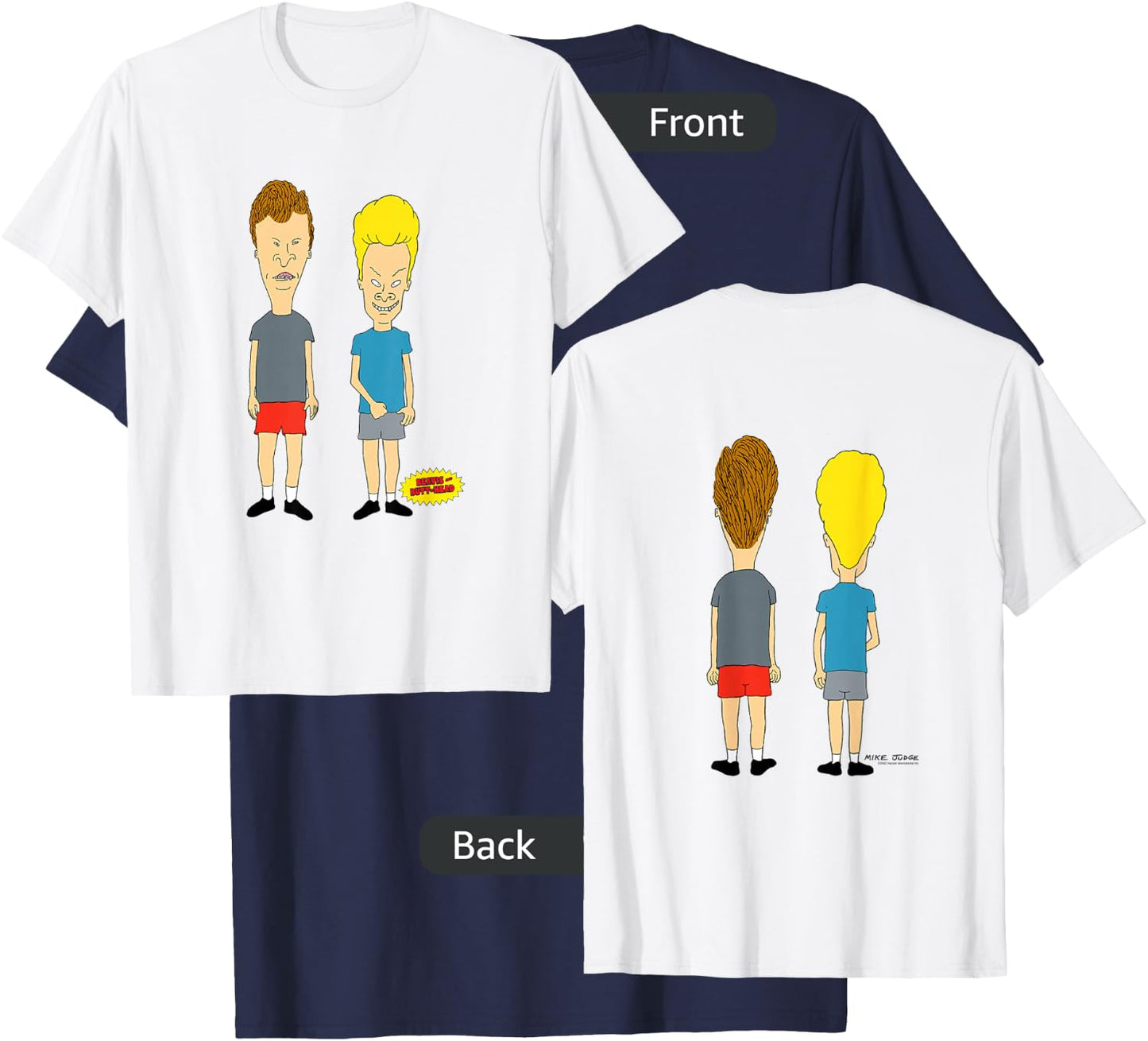 Beavis and Butt-Head Front and Back T-Shirt - T-Shirt | Navy