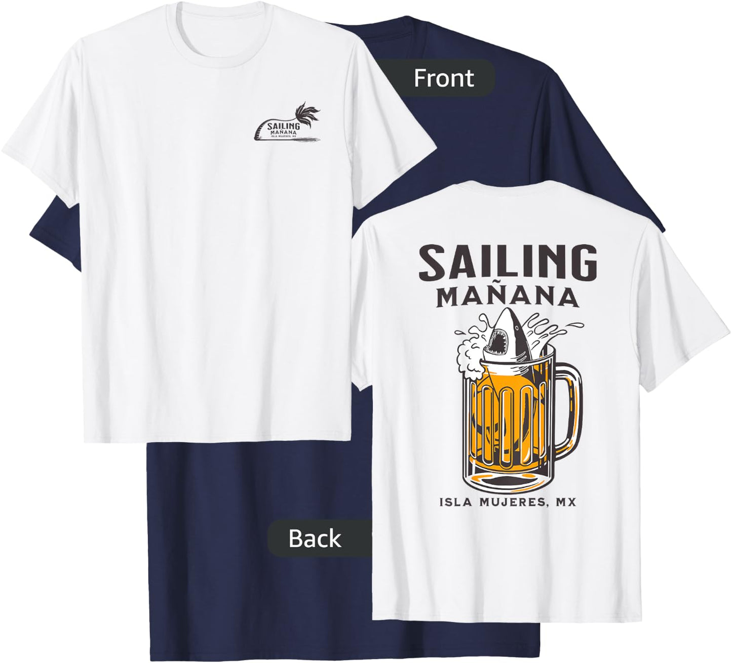 Sailing Mañana Beer Shark LT T-Shirt - T-Shirt | Navy
