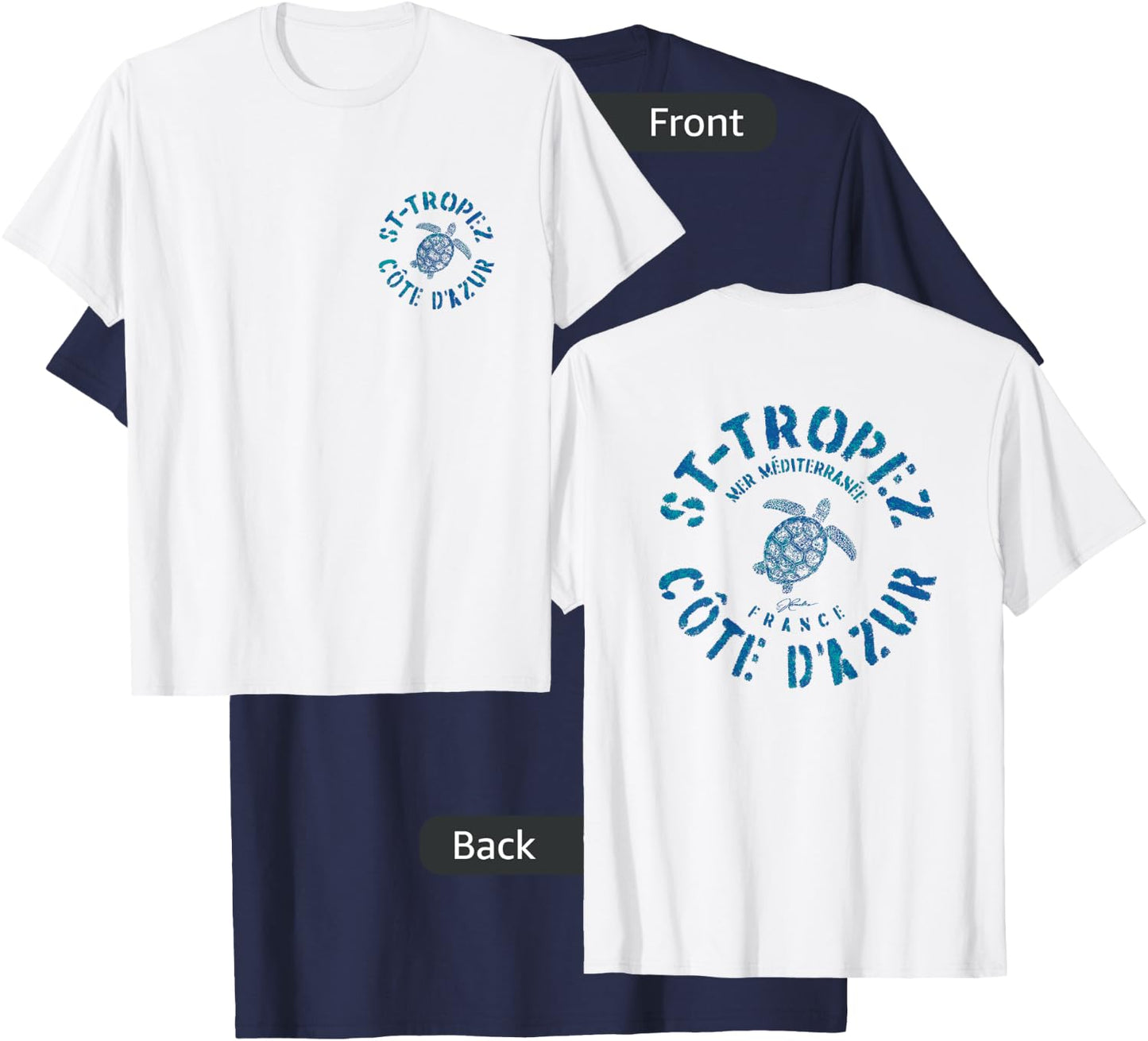 JCombs: Saint-Tropez, French Riviera, France, Sea Turtle T-Shirt - T-Shirt | Navy