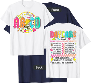 (2sided Front+Back) Retro The Daycare Tour, ABCD lightning T-Shirt - T-Shirt | Navy