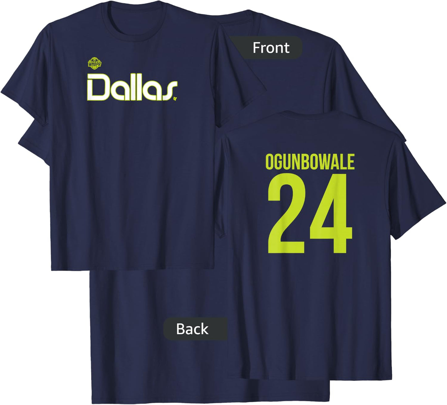 Arike Ogunbowale 24 - Number on Back - Dallas Basketball T-Shirt - T-Shirt | Navy