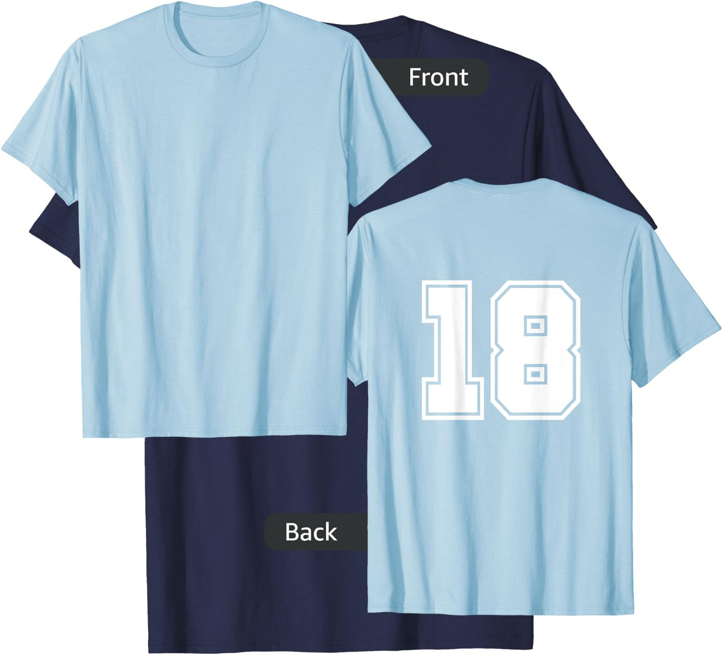 Number 18 No. Eighteen #18 Sports Jerseys Player T-Shirt - T-Shirt | Navy