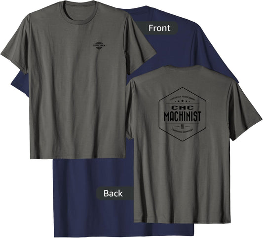 "CNC Machinist" with vintage black back design T-Shirt - T-Shirt | Navy