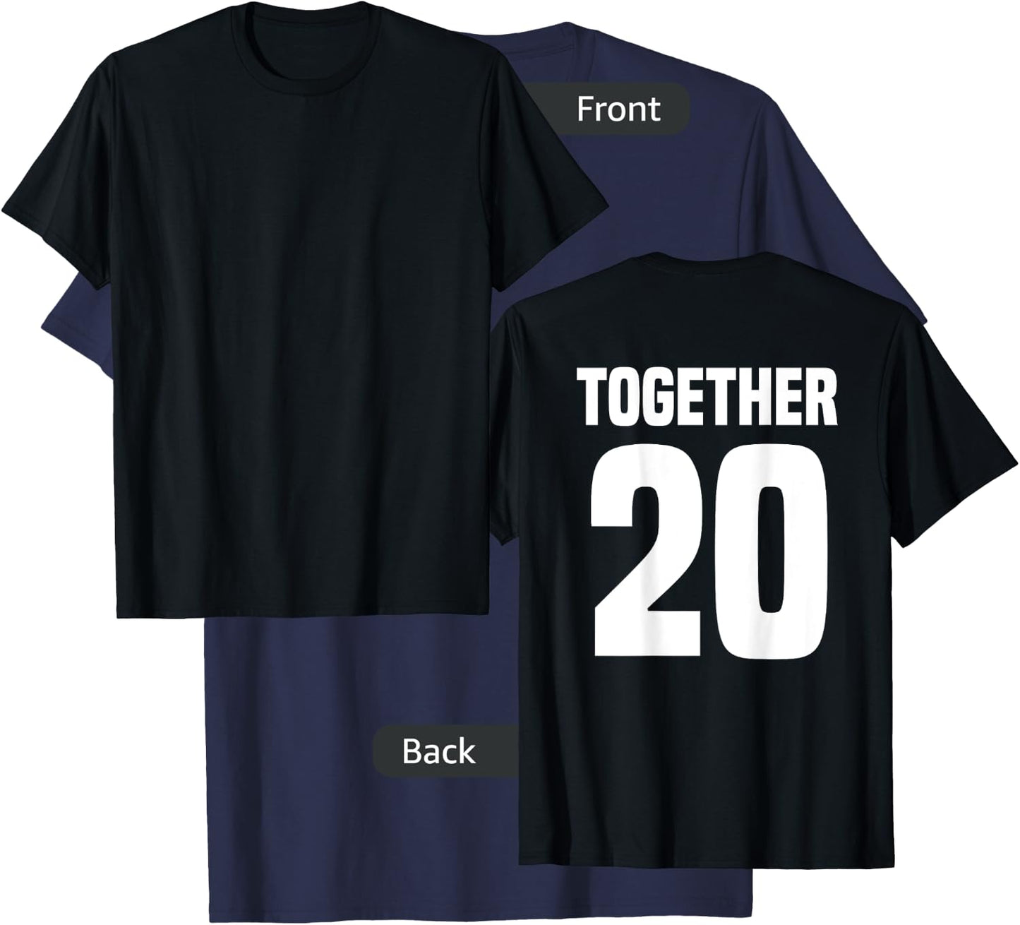 Together Since 20XX Year Couple Matching Anniversary T-Shirt - T-Shirt | Navy