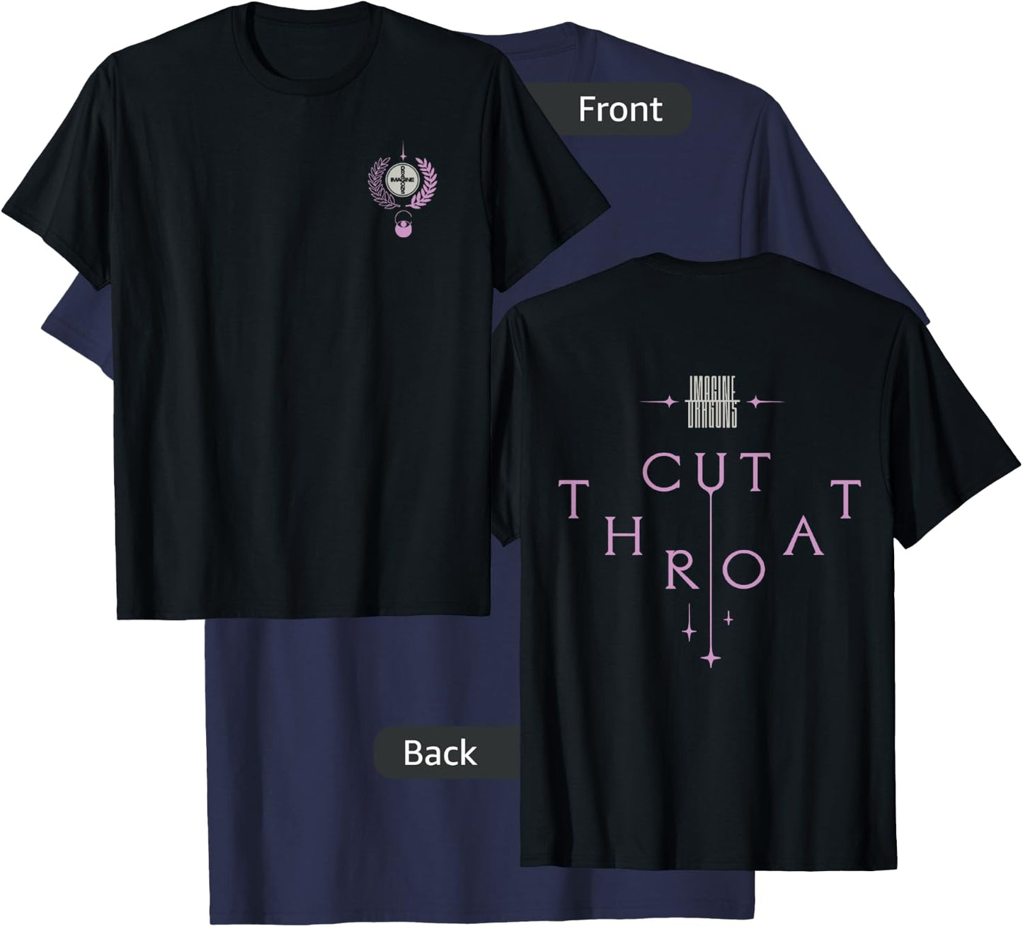 Official Imagine Dragons Emblem & Cutthroat Black T-Shirt - T-Shirt | Navy