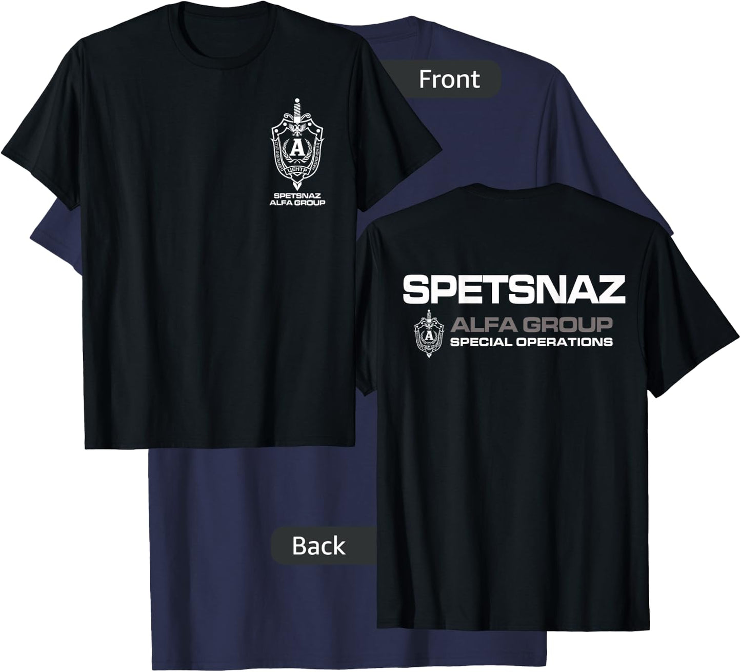 Russian Spetsnaz Alfa Group Special Operations T-Shirt - T-Shirt | Navy