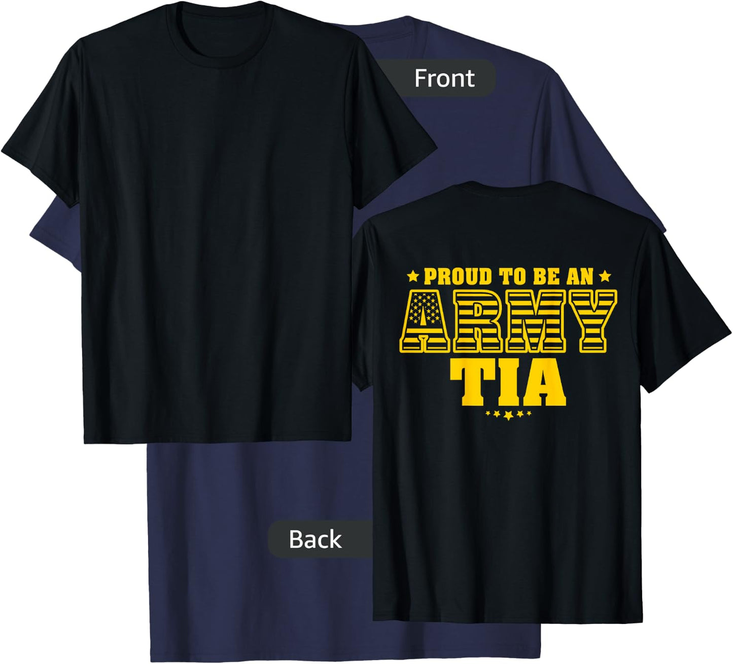 Proud To Be An Army Tia - US Flag Pride Military Aunt T-Shirt - T-Shirt | Navy