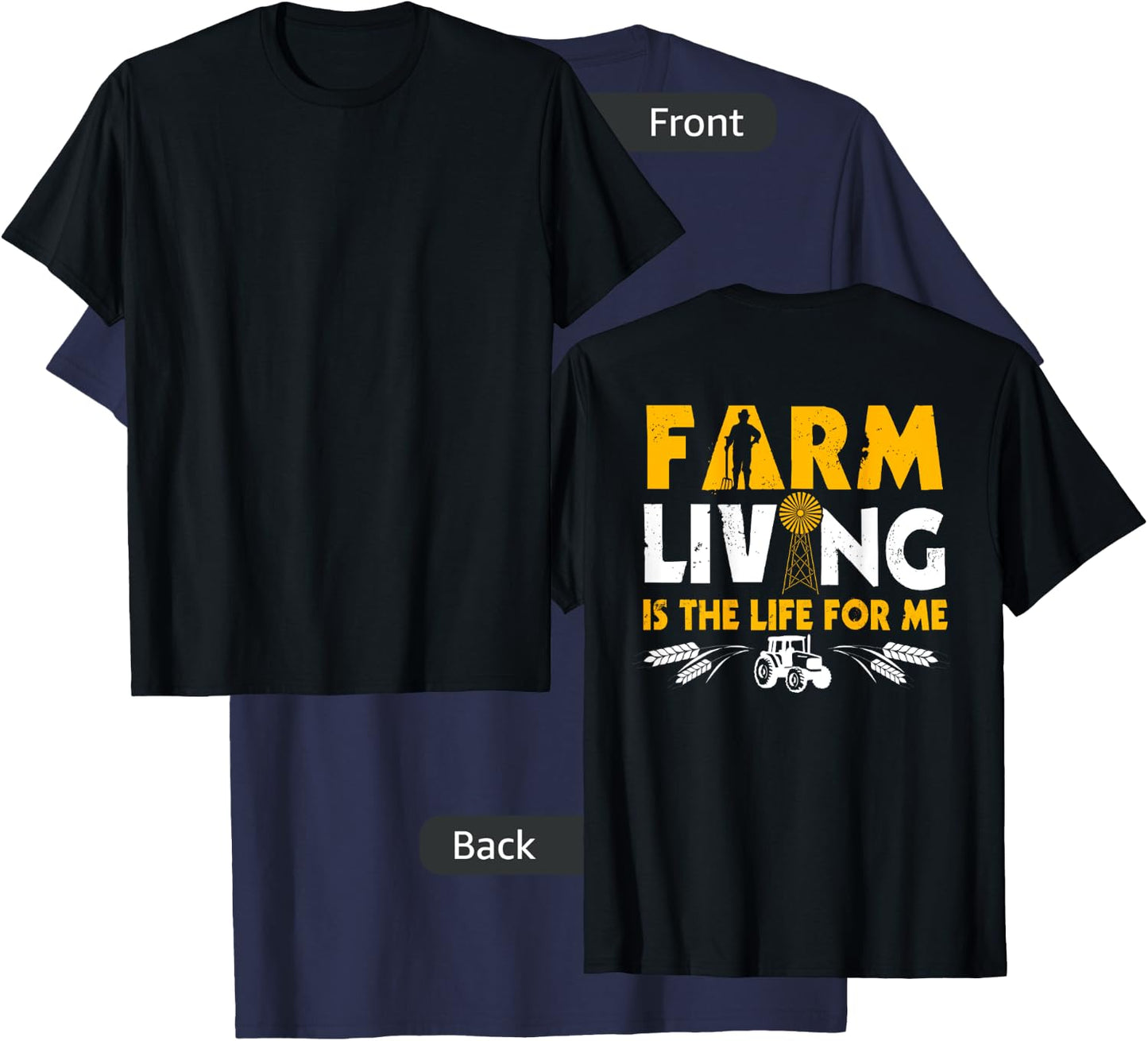 Farmer Design On Back Of Clothing Farming T-Shirt - T-Shirt | Navy