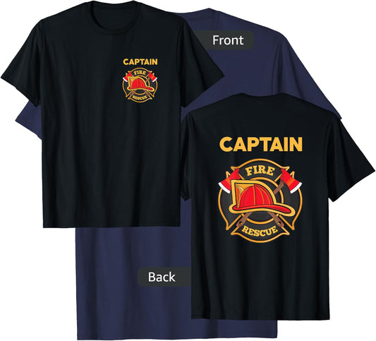 Fire Rescue Captain Department Firefighters Firemen T-Shirt - T-Shirt | Navy