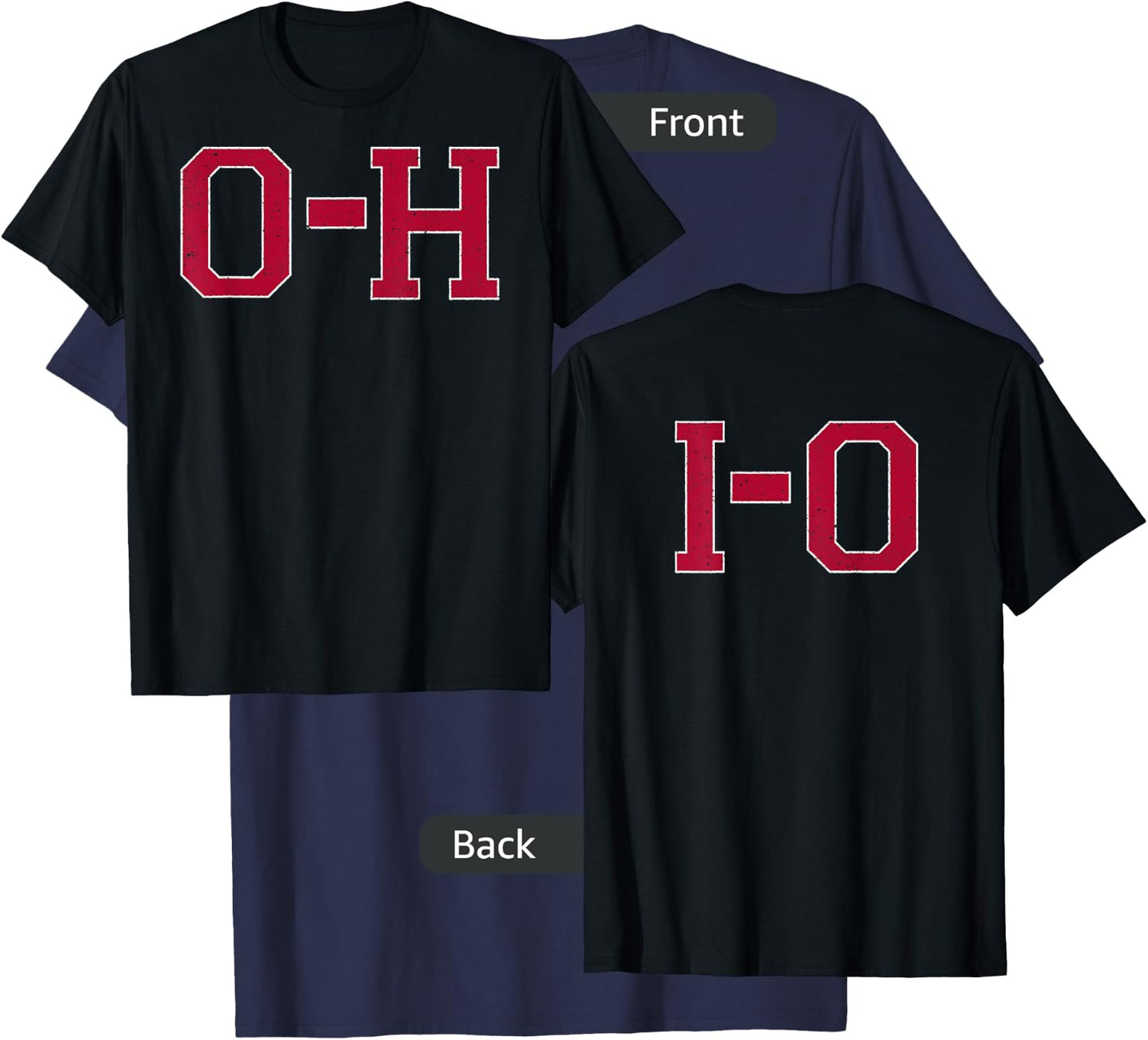 Vintage O-H I-O 2-sided XL Slate T-Shirt - T-Shirt | Navy