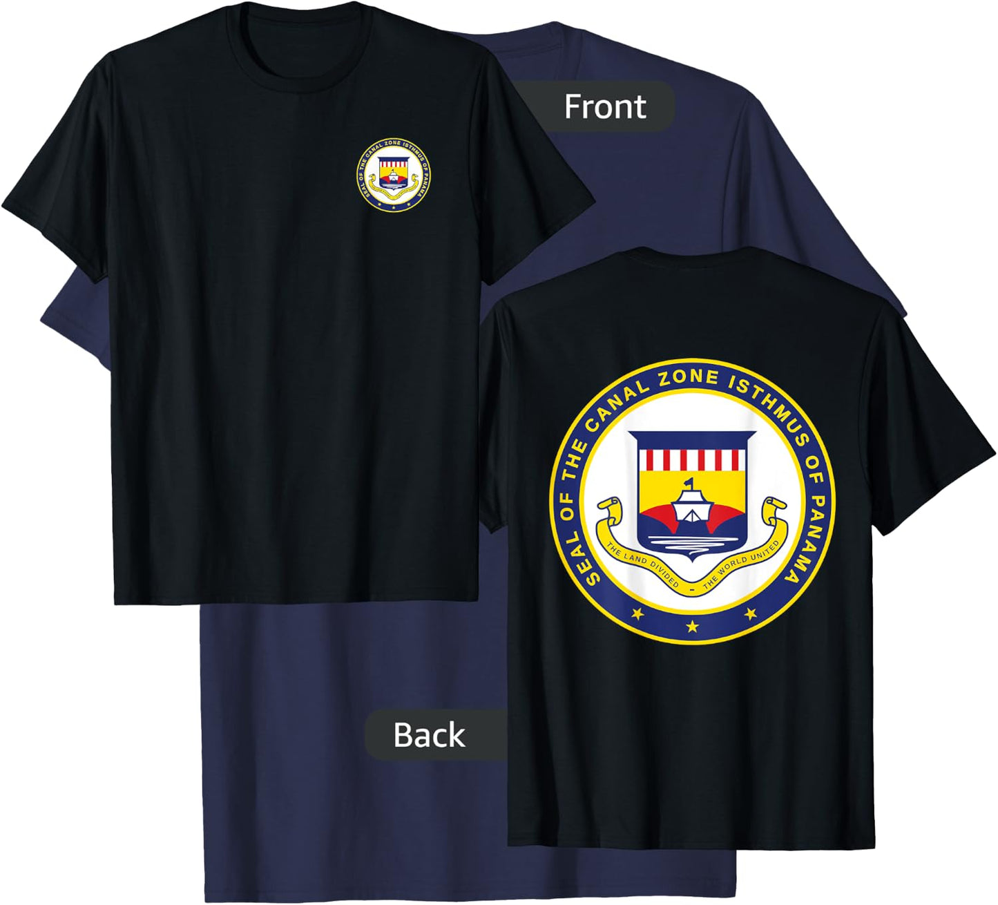 DOUBLE SIDED Panama Canal Seal - Panama Canal T-Shirt - T-Shirt | Navy