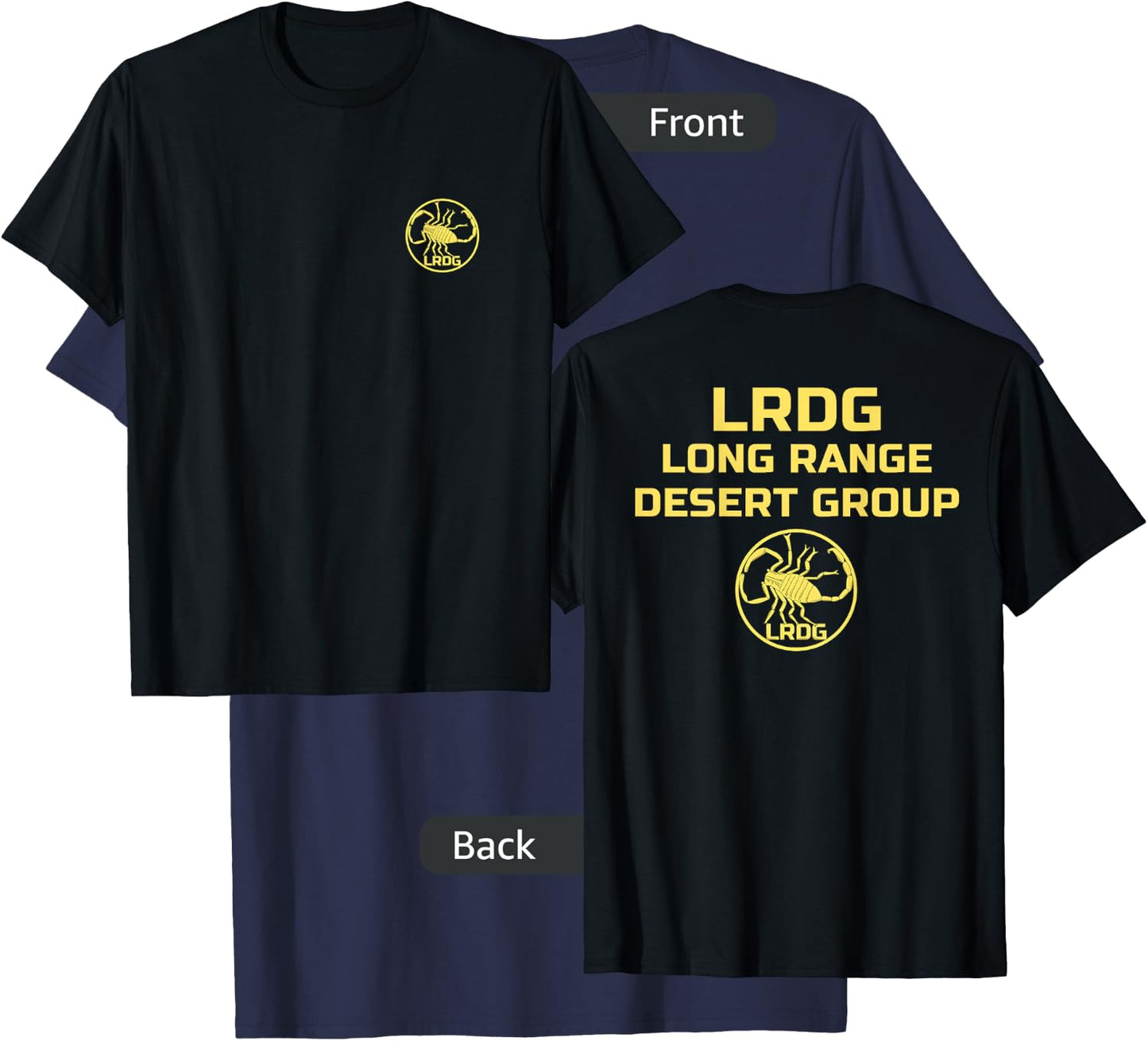 LRDG British Special Force Range Desert Group BACKPRINT T-Shirt - T-Shirt | Navy