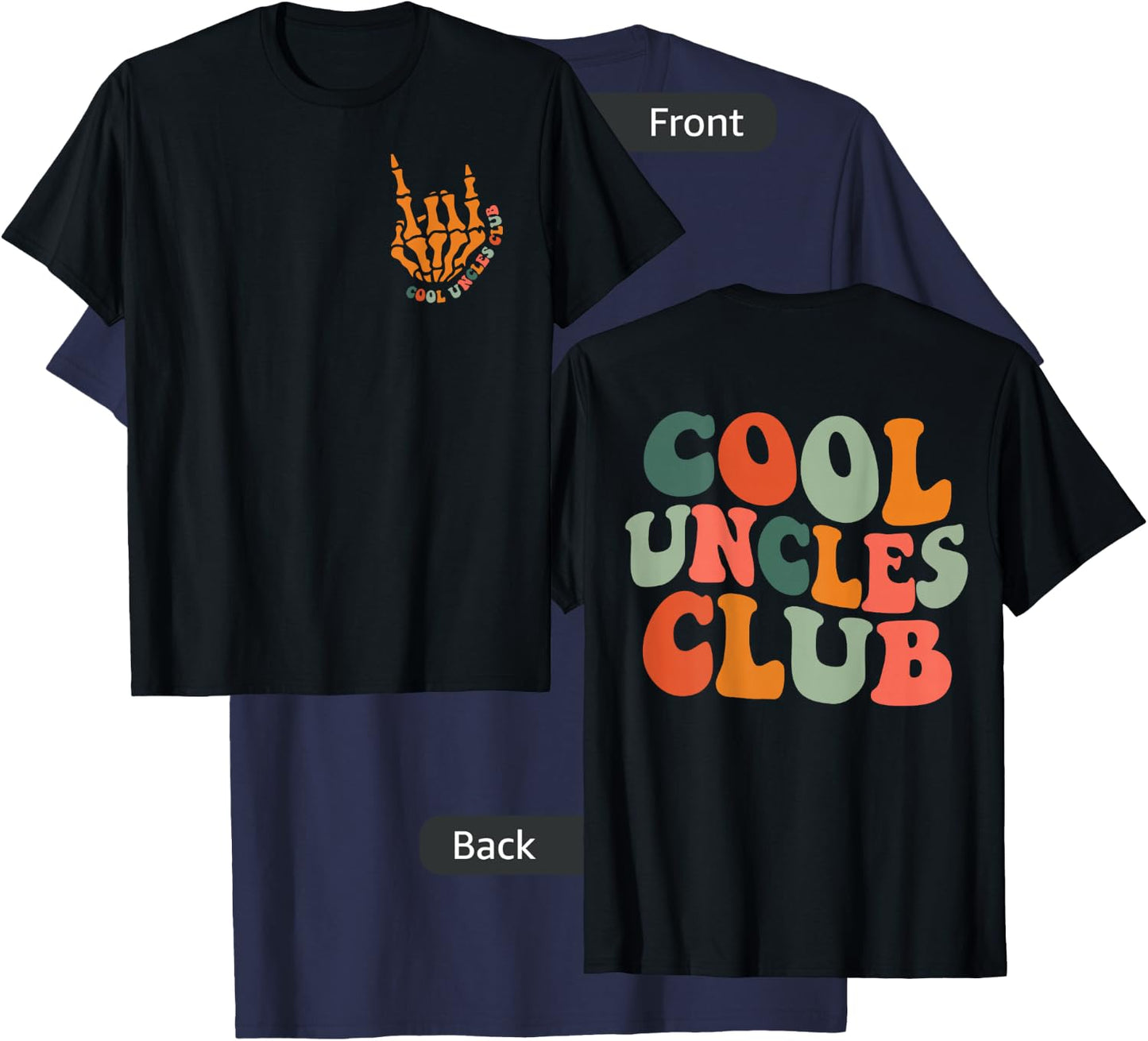 Cool Uncles Club Retro Groovy Funny New Uncle Men T-Shirt - T-Shirt | Navy