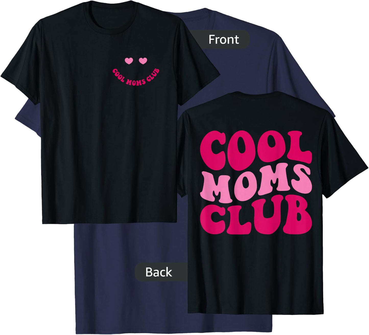 Cool Moms Club Funny Mom Saying Groovy Women T-Shirt - T-Shirt | Navy