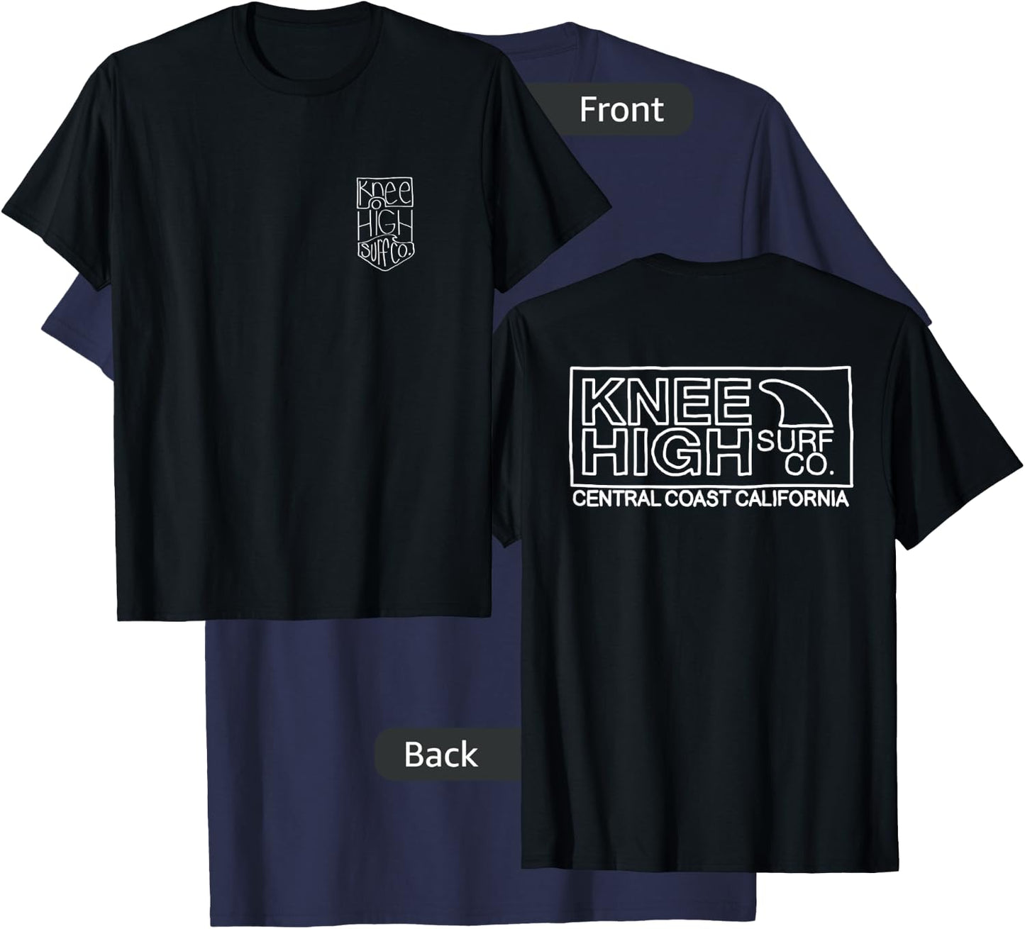 Hand Drawn Central Coast California Shirt White T-Shirt - T-Shirt | Navy