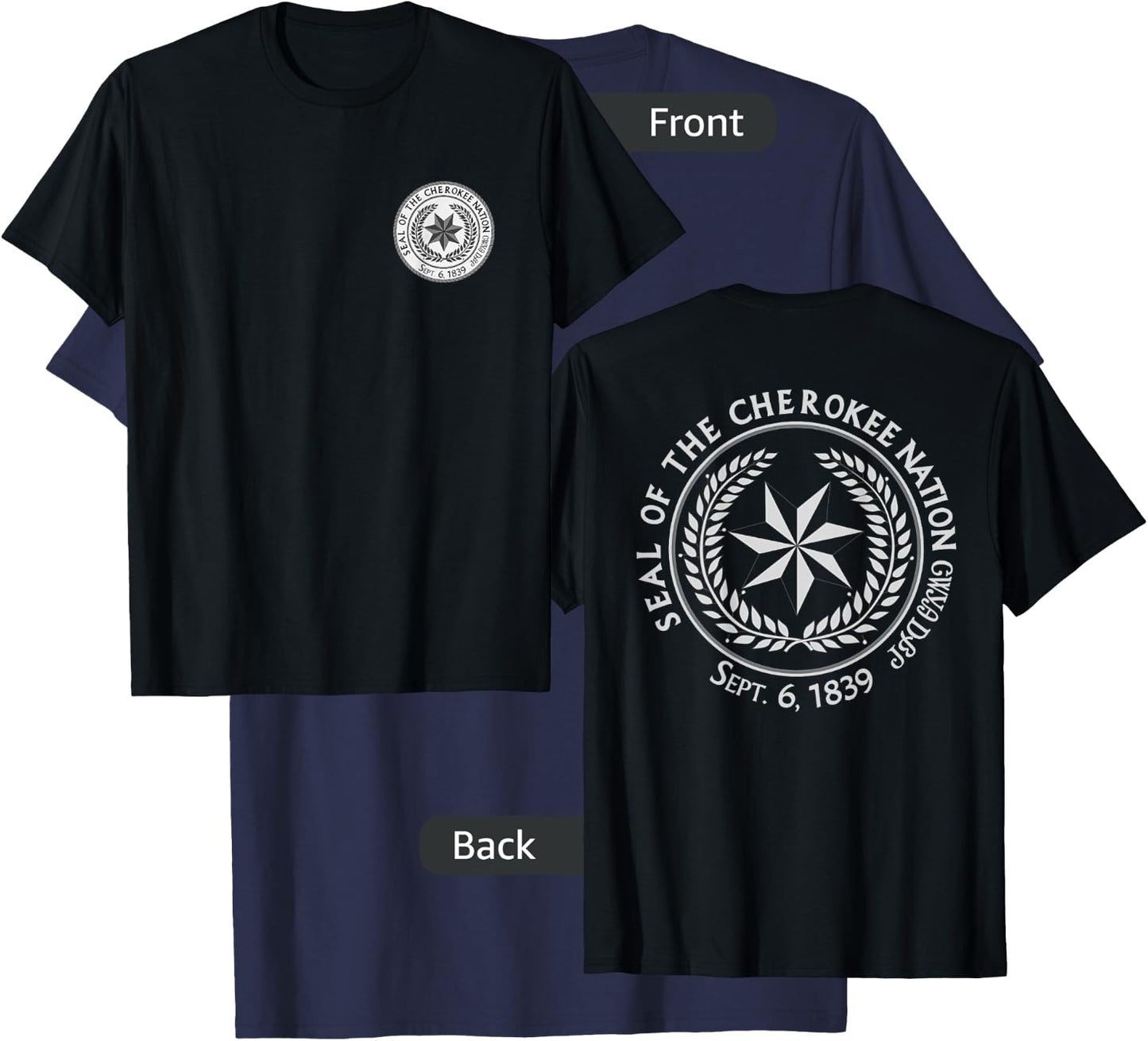 Cherokee Nation Seal Native American Indian T-Shirt - T-Shirt | Navy