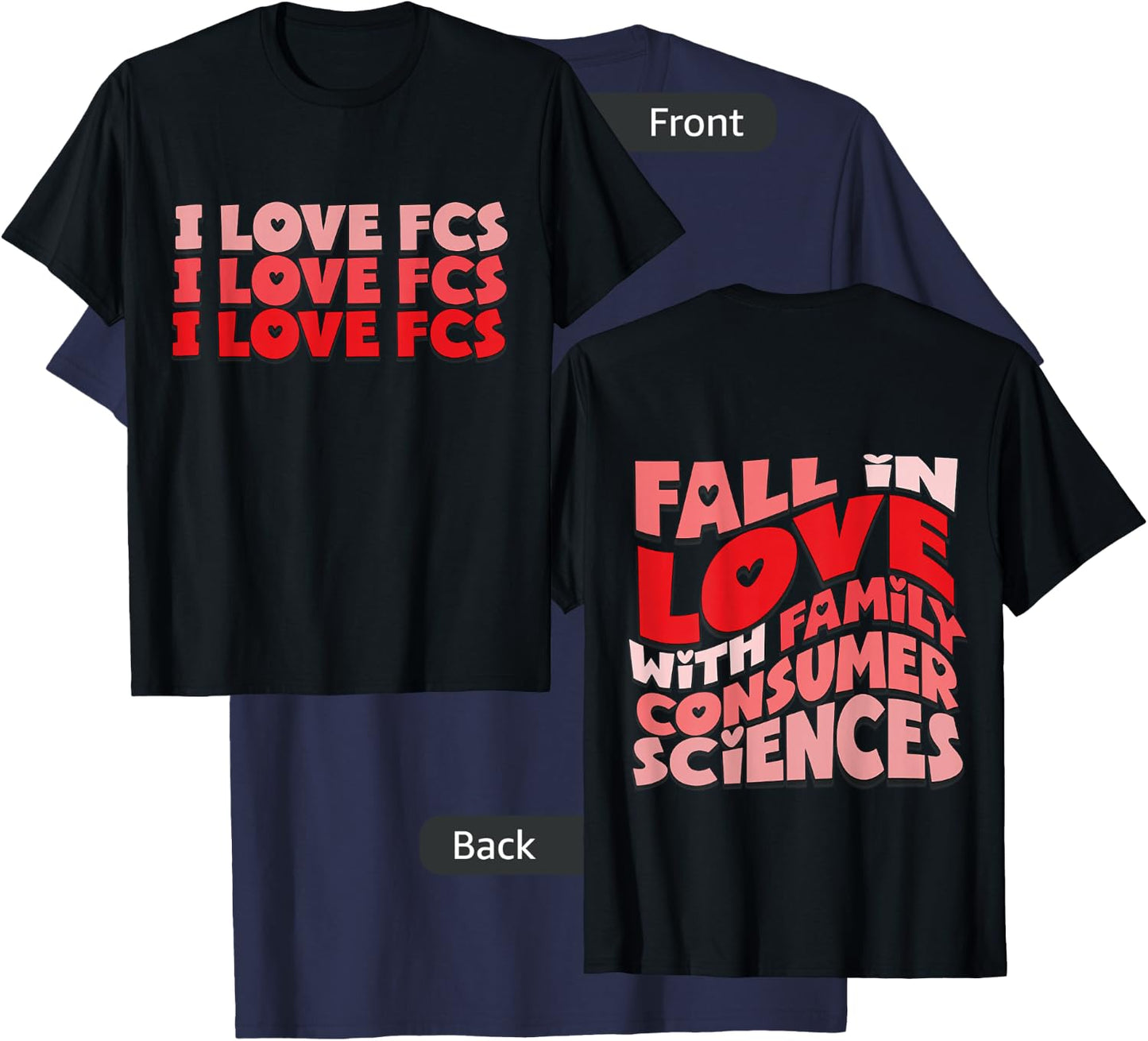 I Love FCS Fall In Love With Family Consumer Sciences T-Shirt - T-Shirt | Navy