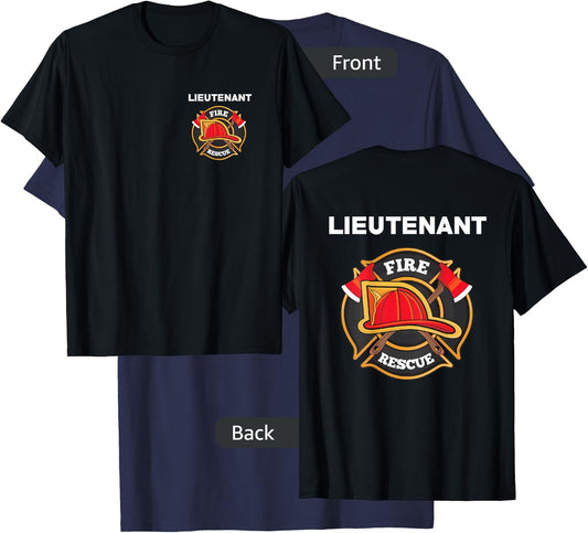 Yay! Thin Red Line Shirts Fire Rescue Lieutenant Department for Firefighters T-Shirt - T-Shirt | Navy