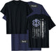 Thin White Line EMS EMT Paramedic American Flag Back Print T-Shirt - T-Shirt | Navy