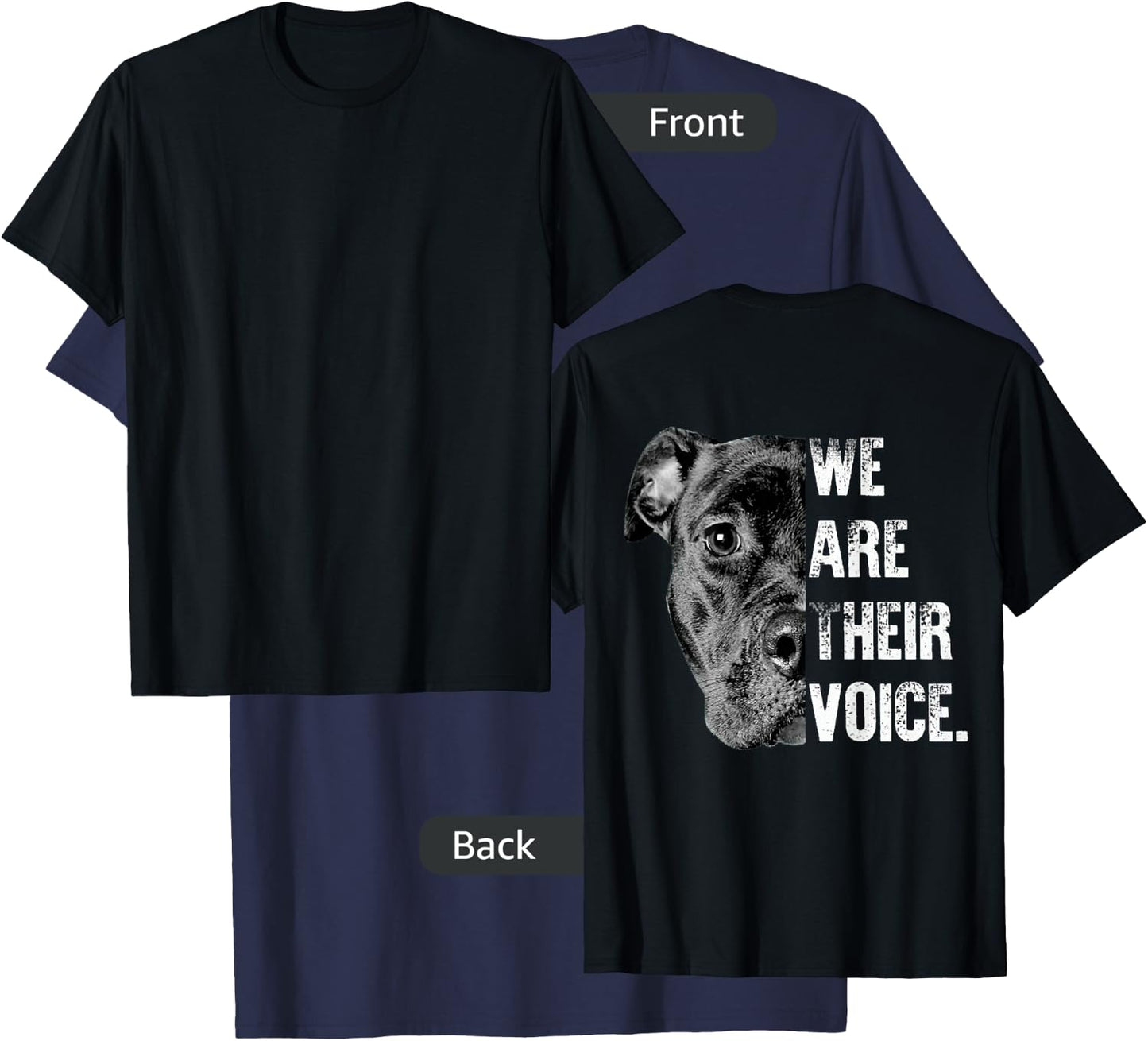 Love Pitbull / We Are Their Voice T-Shirt - T-Shirt | Navy
