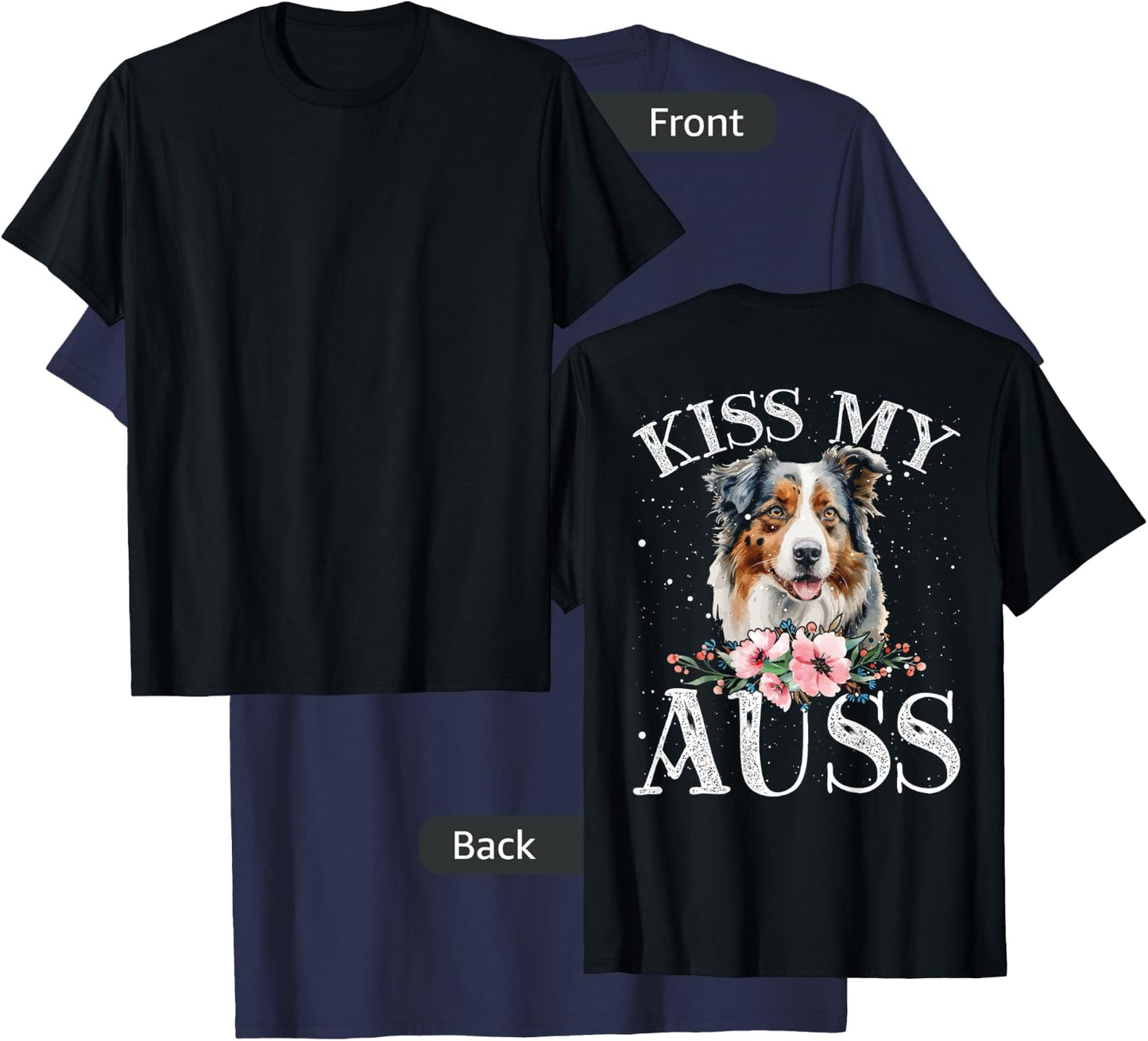 Kiss My Auss Backprint Aussie T-Shirt - T-Shirt | Navy
