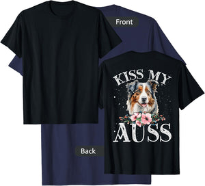 Kiss My Auss Backprint Aussie T-Shirt - T-Shirt | Navy