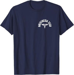 Anesthesia Tech Pocket Caduceus Anesthesia Technology Outfit T-Shirt - T-Shirt | Navy