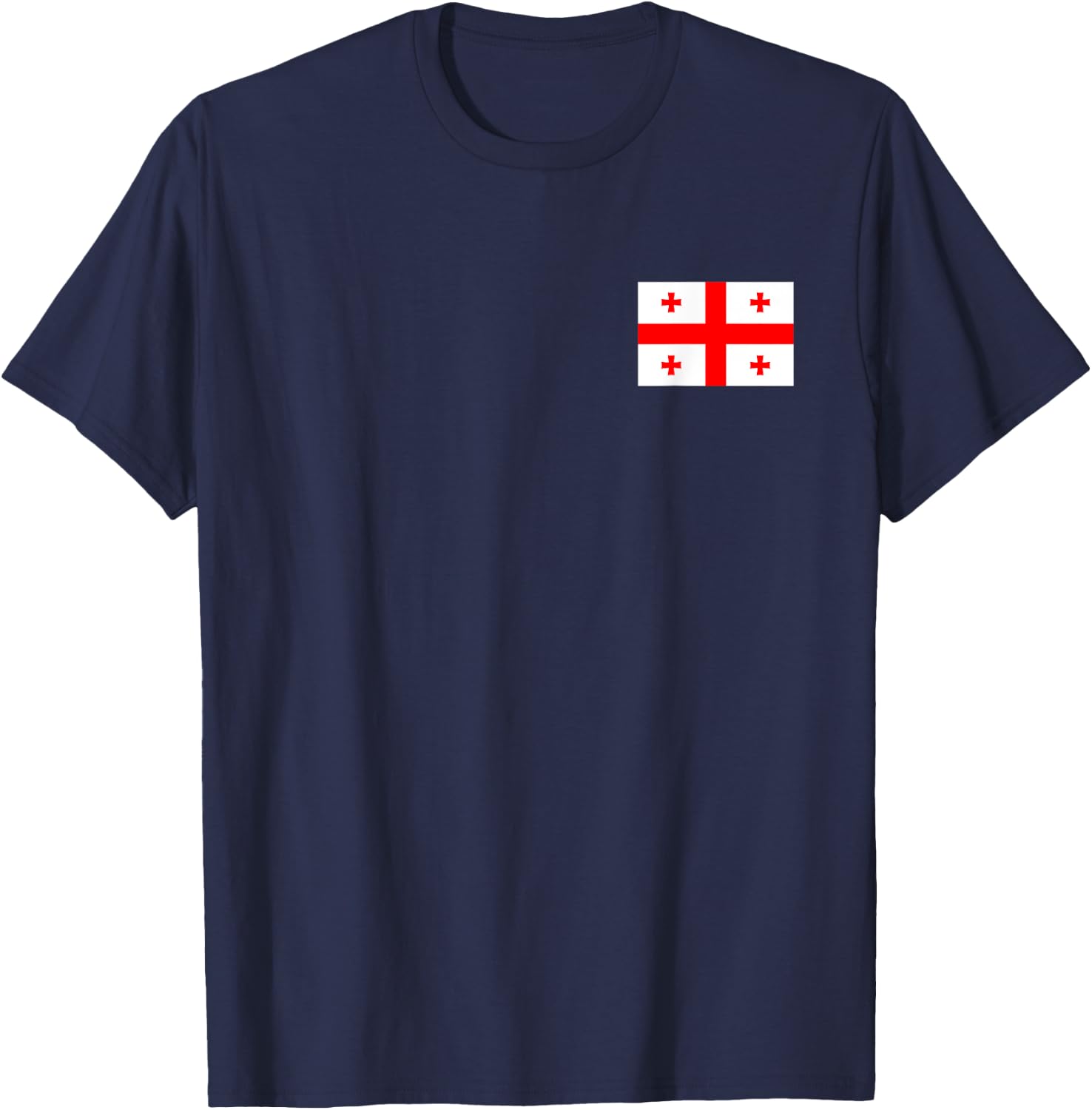 Georgia National Flag Country Tbilisi Coat of Arms T-Shirt - T-Shirt | Navy