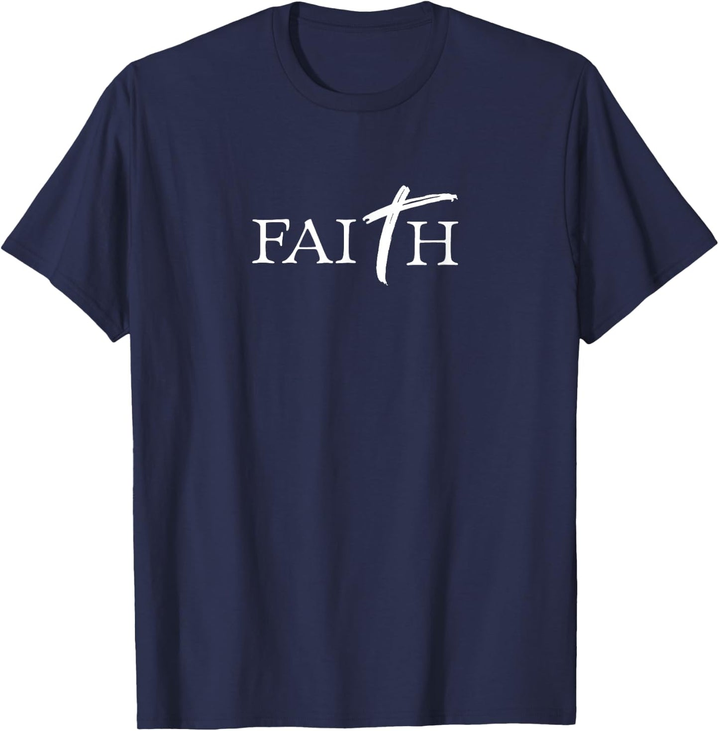 Faith Christian Inspirational Design T-Shirt - T-Shirt | Navy