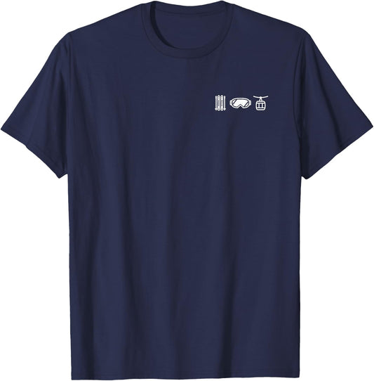 SKI - BRILLE - GONDEL X Skibrille Lift Berge Alpen Skifahrer T-Shirt - T-Shirt | Navy