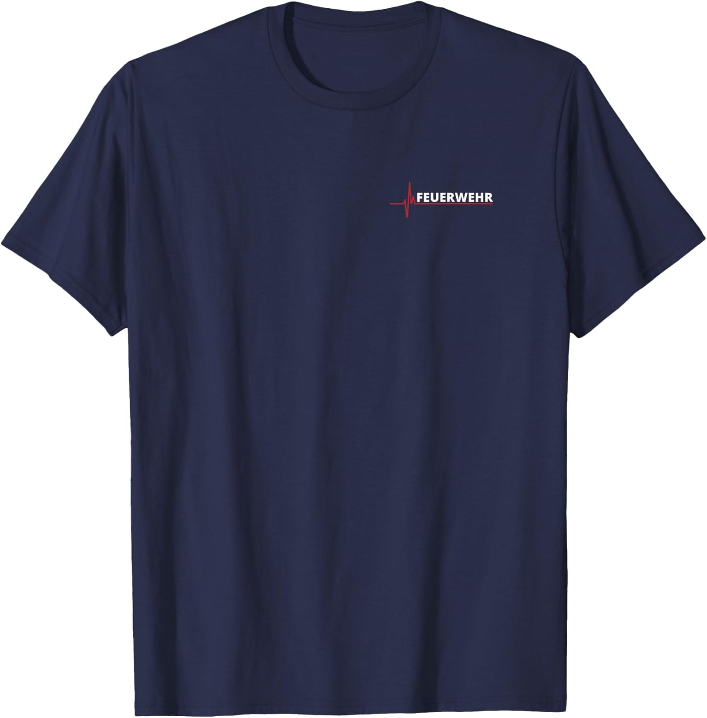 with German Text "Feuerwehr" ("Fire Brigade") [German Language], black, s T-Shirt - T-Shirt | Navy