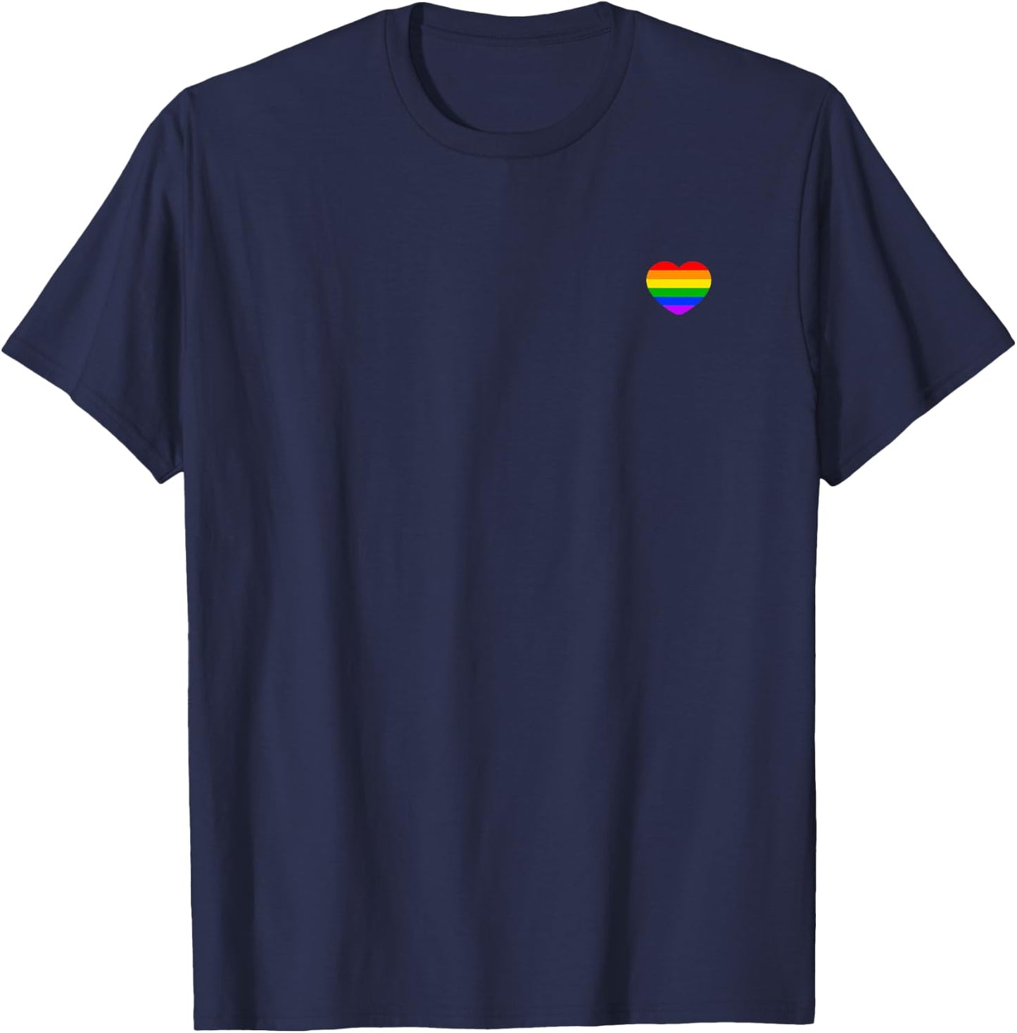 Dezente Regenbogen-gestreifte kleine Herz-Flagge Pride Month LGBT T-Shirt - T-Shirt | Navy