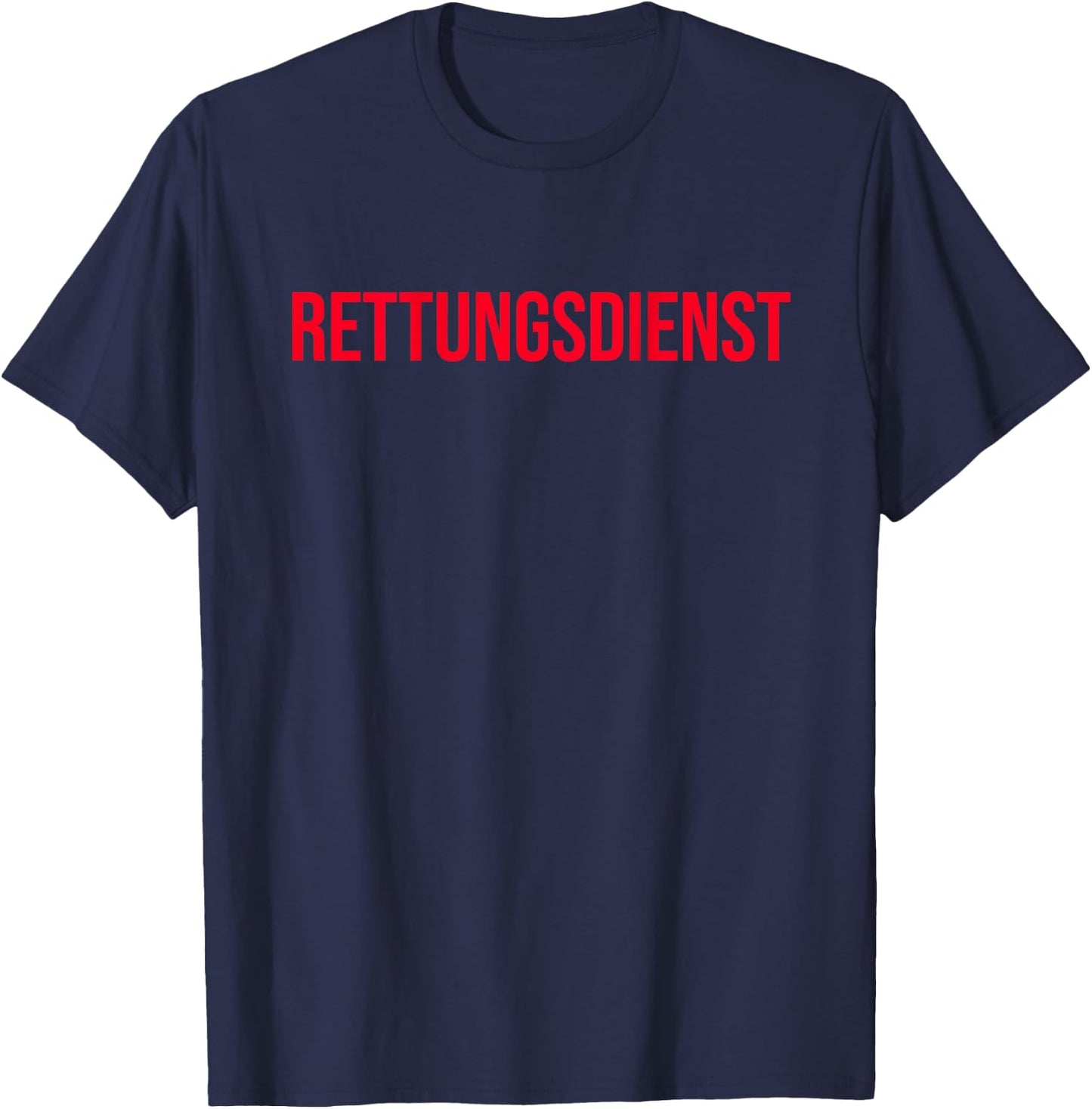 Back Print Red Lettering Emergency Service , black, s T-Shirt - T-Shirt | Navy
