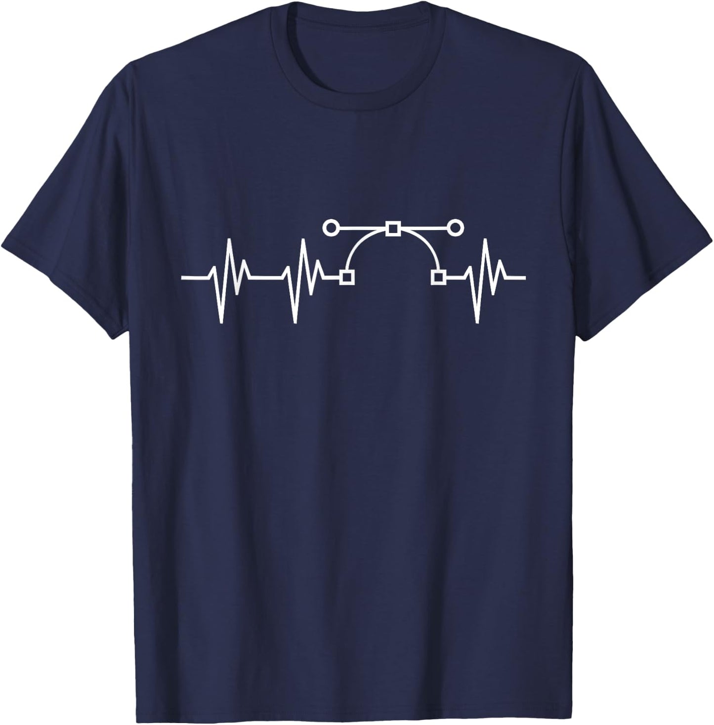 Bezier Curve Heartbeat Funny Animation Animator T Shirt Gift T-Shirt - T-Shirt | Navy