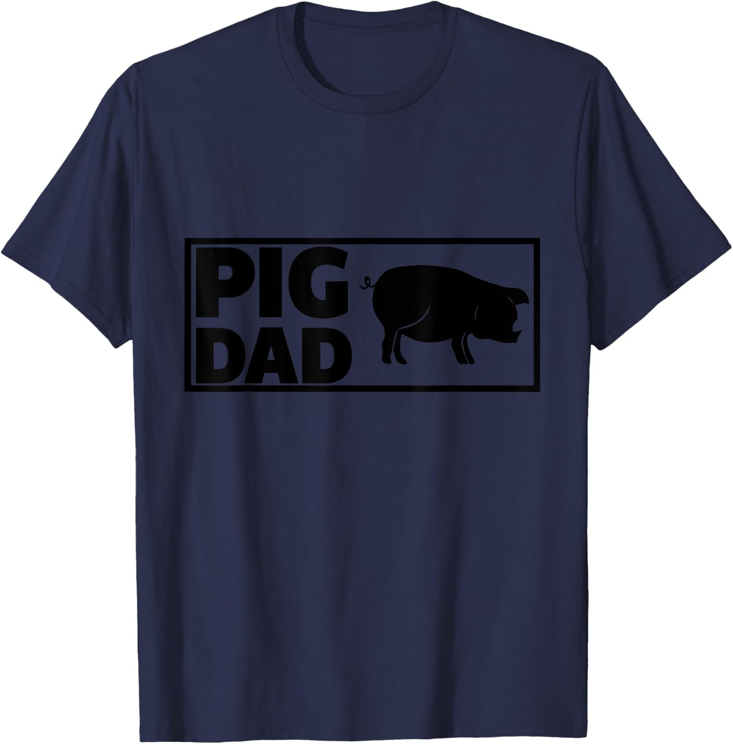 Pig Dad Funny Graphic T-Shirt - T-Shirt | Navy
