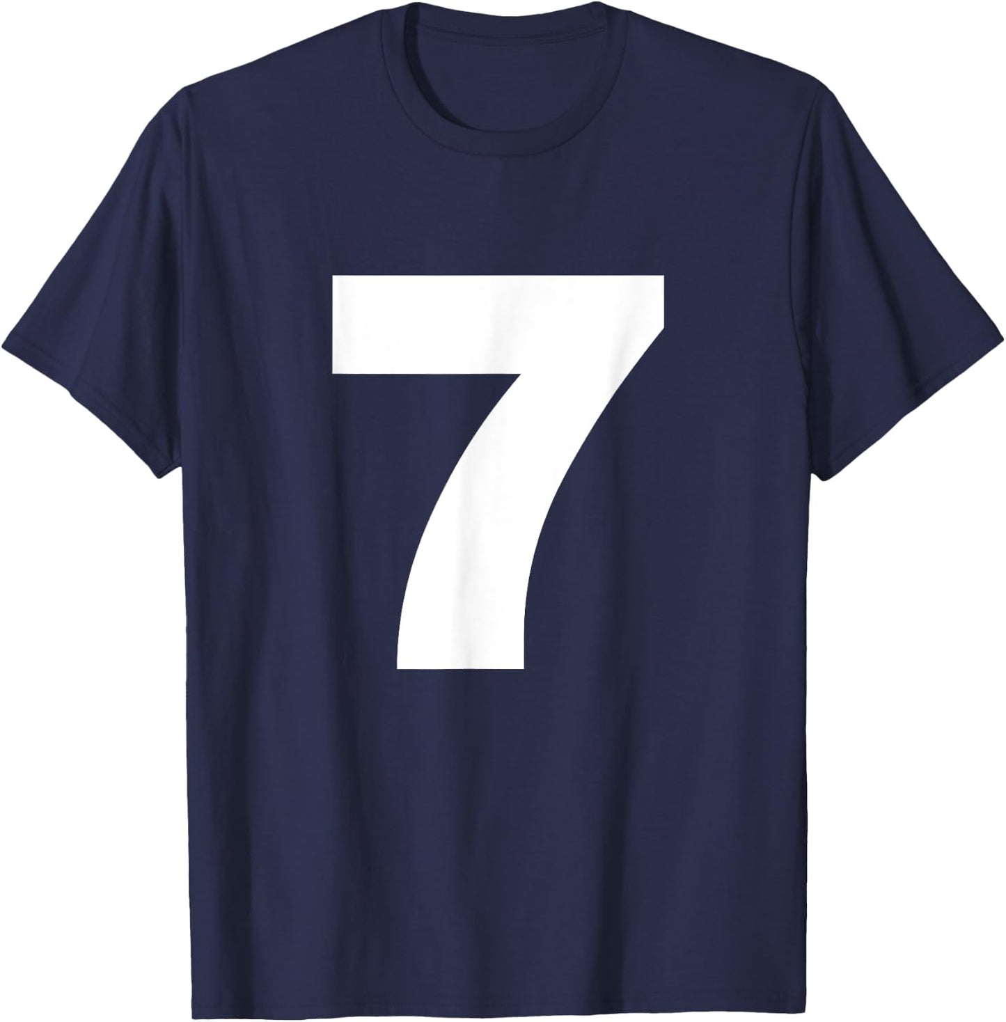 Bold Number Seven 7 - Big Font Symbol Character Figure T-Shirt - T-Shirt | Navy