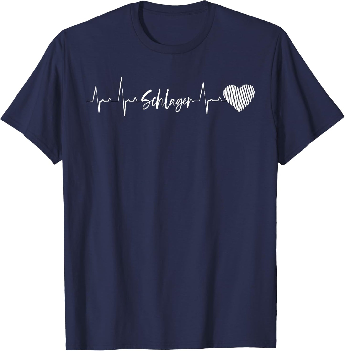 Schlager Heartbeat Party , black, s T-Shirt - T-Shirt | Navy
