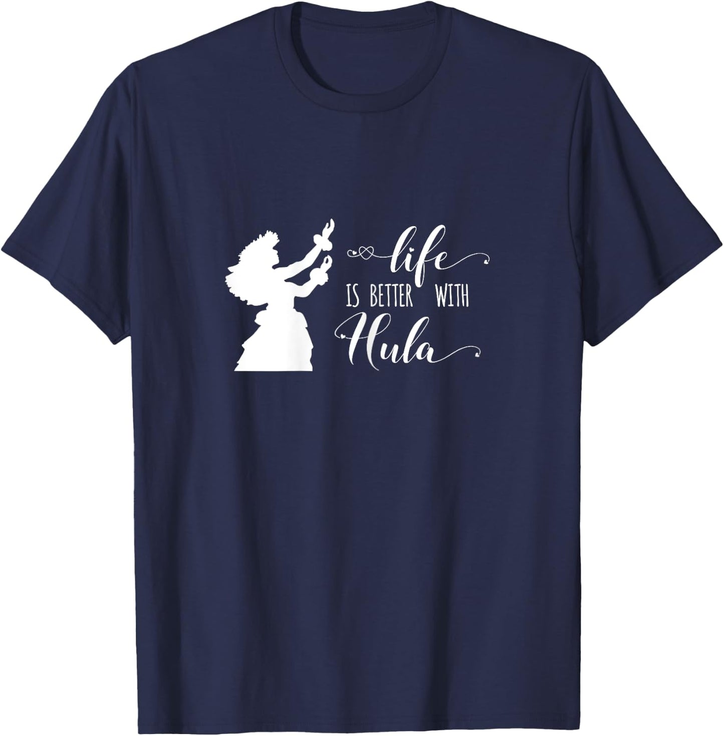 Hawaiian Shirt Hula Art Dancer Image T-Shirt - T-Shirt | Navy