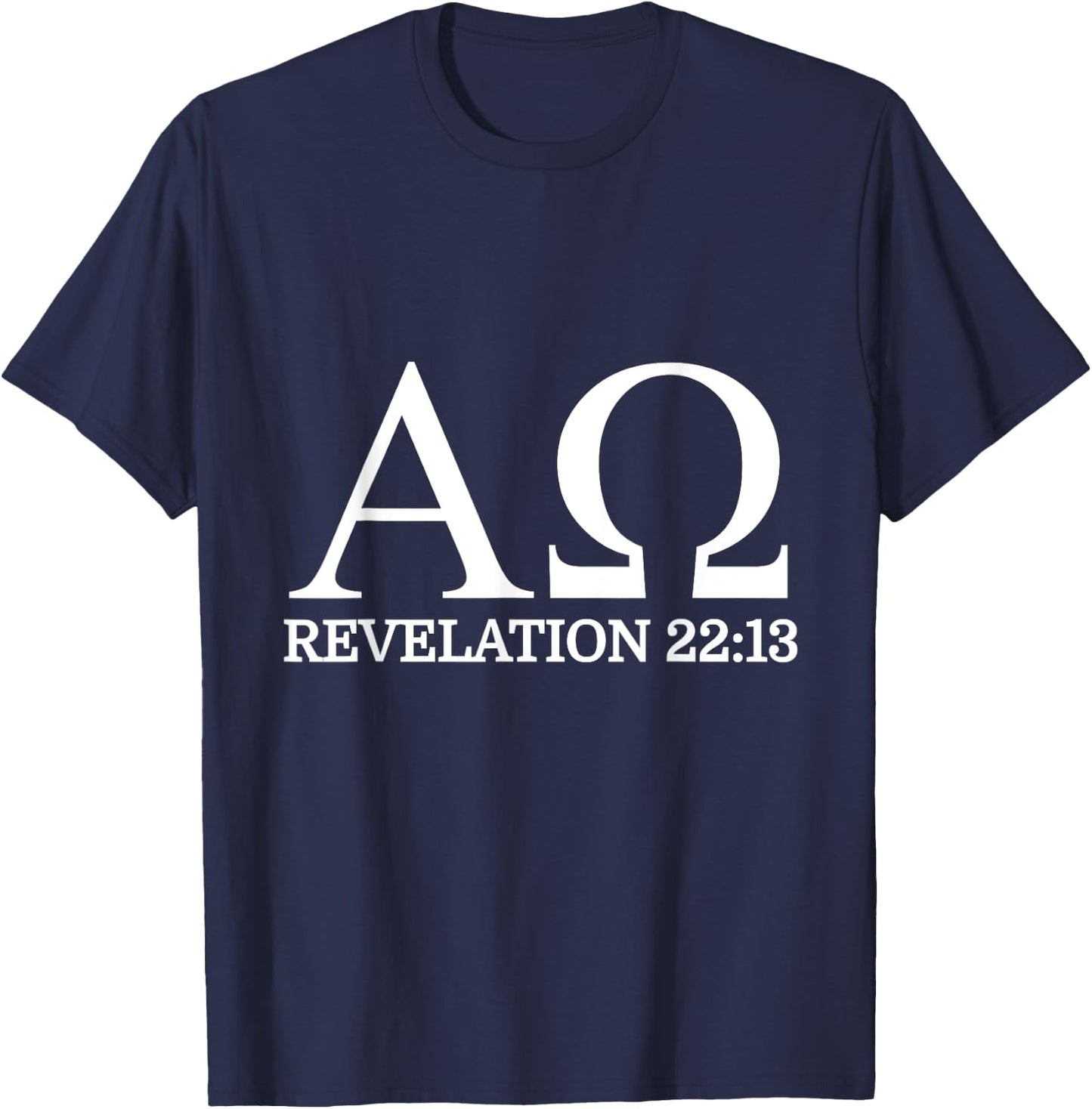 Revelation 22:13 Alpha Omega Bible Christian T-Shirt - T-Shirt | Navy