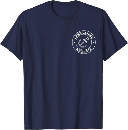 Graphic Lake Lanier Georgia Pocket Logo Souvenir T-Shirt - T-Shirt | Navy